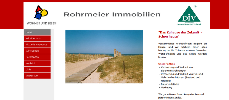 Rohrmeier Immobilien Webseite erstellt